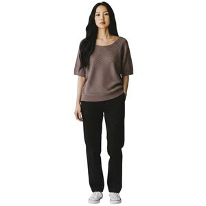 NEW YORK & COMPANY Woman’s Taupe Dolman Short Sleeve Knit Top size XS